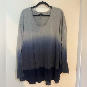 LANE BRYANT Long Sleeve Shirt with Sheer Ruffle